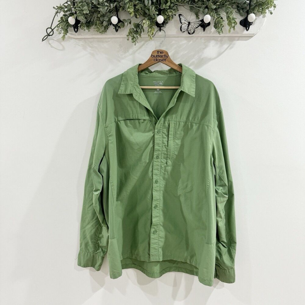 mens mountain hardwear Green Button Down Utility Shirt XL